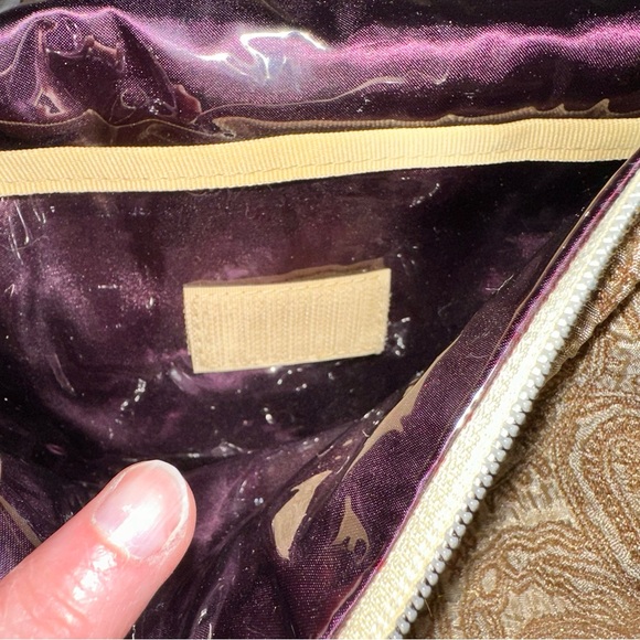 Set of 2 Cosmetic Bags with Plastic Lining and Gold Threading Detail - Picture 10 of 15